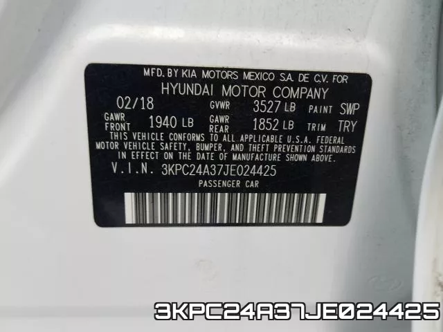 3KPC24A37JE024425 фото 2