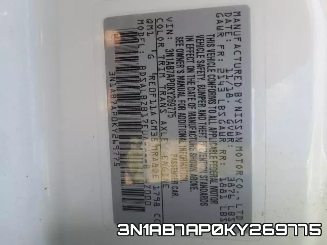 3N1AB7AP0KY269775 фото 2
