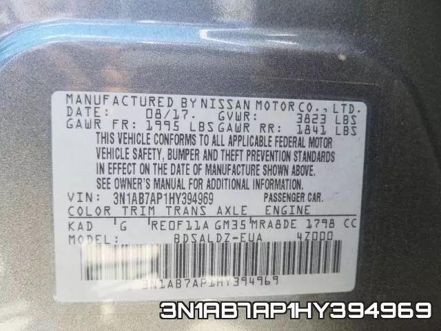 3N1AB7AP1HY394969 фото 2