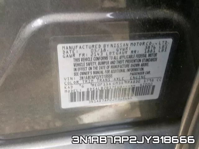 3N1AB7AP2JY318666 фото 2