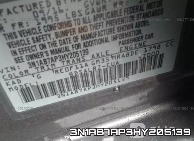 3N1AB7AP3HY205139 фото 10