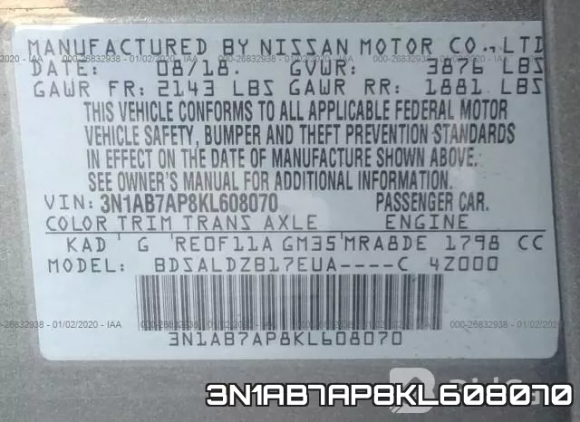 3N1AB7AP8KL608070 фото 10