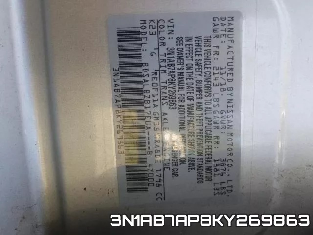 3N1AB7AP8KY269863 фото 2
