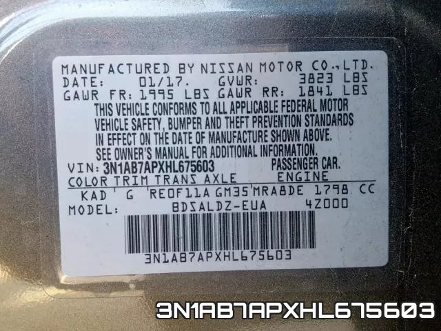 3N1AB7APXHL675603 фото 2