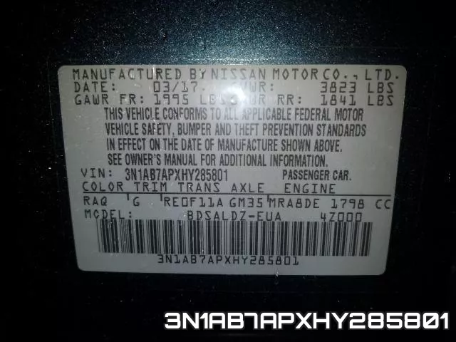 3N1AB7APXHY285801 фото 2