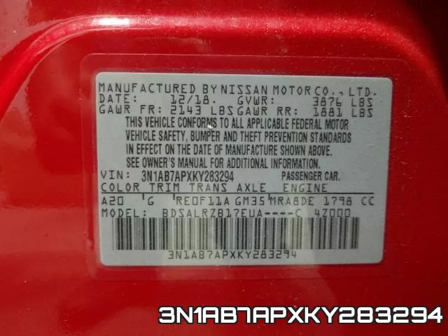 3N1AB7APXKY283294 фото 2