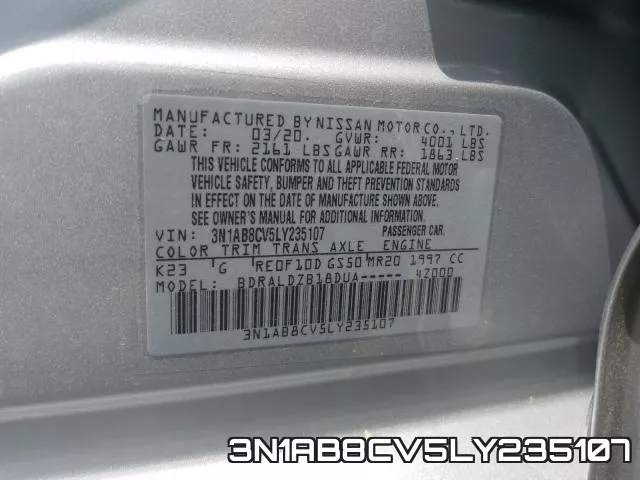 3N1AB8CV5LY235107 фото 2
