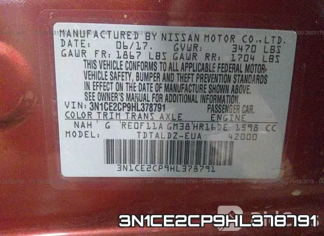 3N1CE2CP9HL378791 фото 10