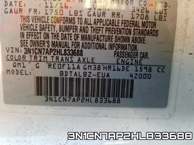 3N1CN7AP2HL833688 фото 2