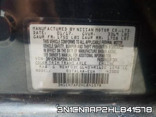 3N1CN7AP2HL841578 фото 2
