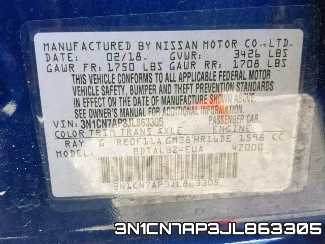 3N1CN7AP3JL863305 фото 2