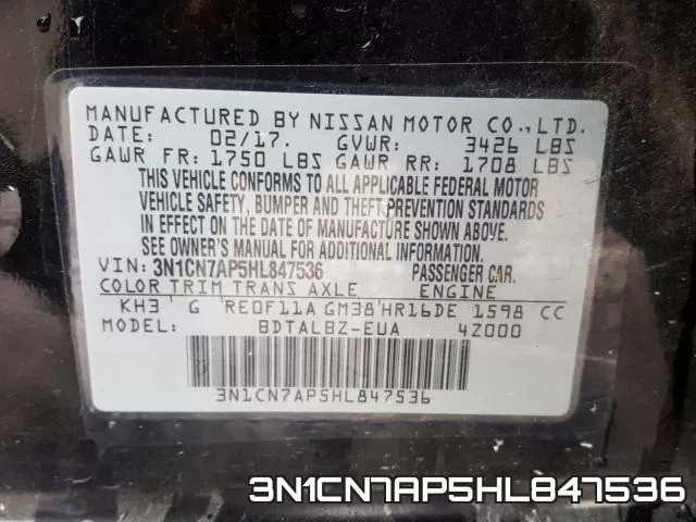3N1CN7AP5HL847536 фото 2