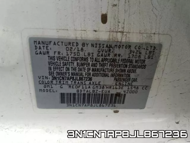3N1CN7AP8JL867236 фото 2