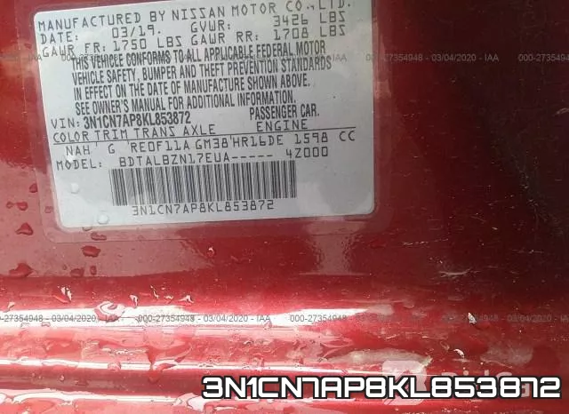 3N1CN7AP8KL853872 фото 10