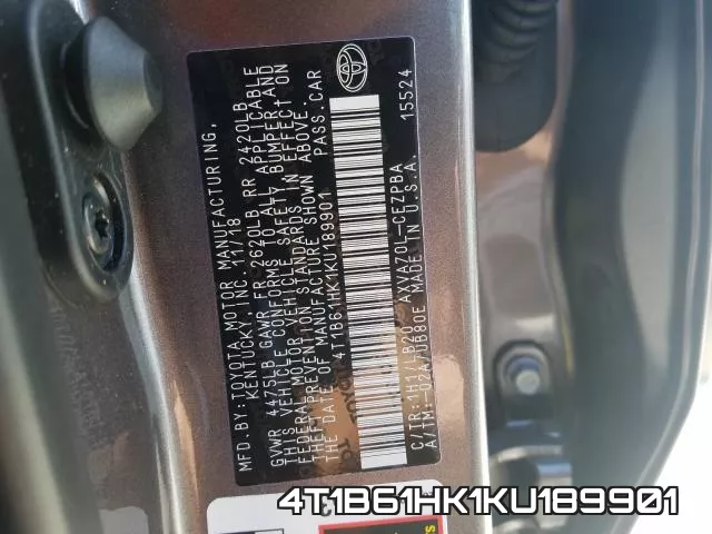 4T1B61HK1KU189901 фото 2