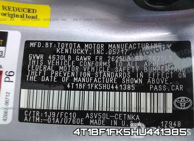 4T1BF1FK5HU441385 фото 10
