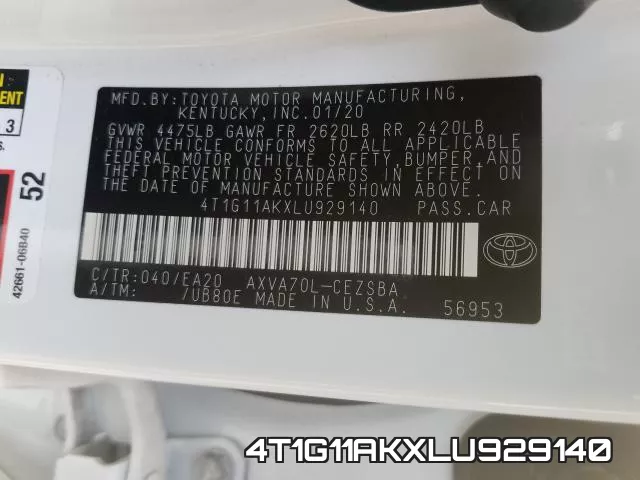 4T1G11AKXLU929140 фото 2