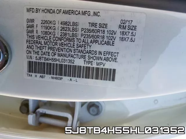 5J8TB4H55HL031352 фото 2