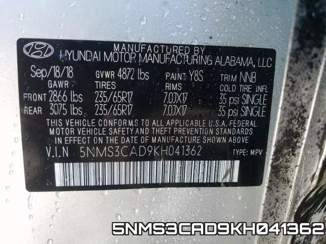5NMS3CAD9KH041362 фото 2