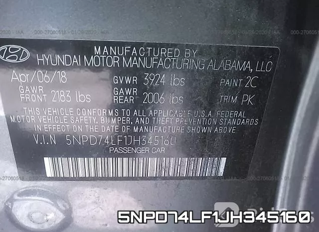 5NPD74LF1JH345160 фото 10