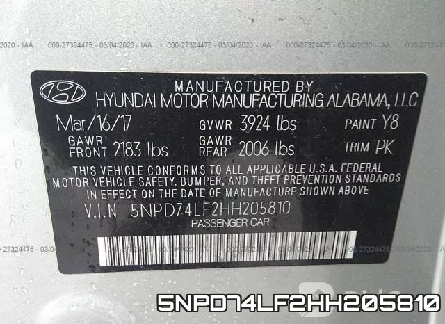 5NPD74LF2HH205810 фото 10