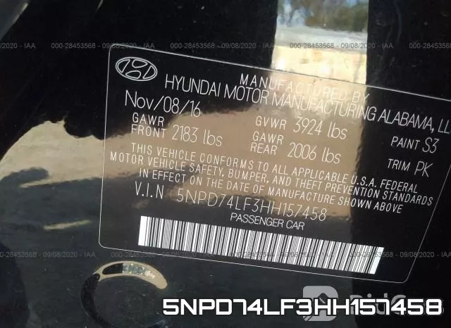 5NPD74LF3HH157458 фото 10