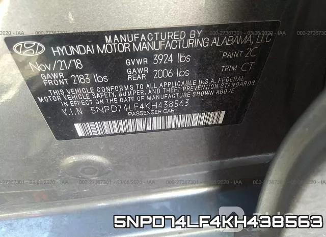 5NPD74LF4KH438563 фото 10
