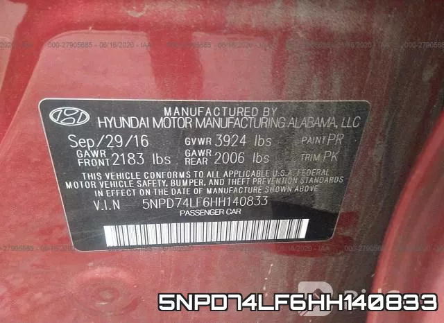 5NPD74LF6HH140833 фото 10