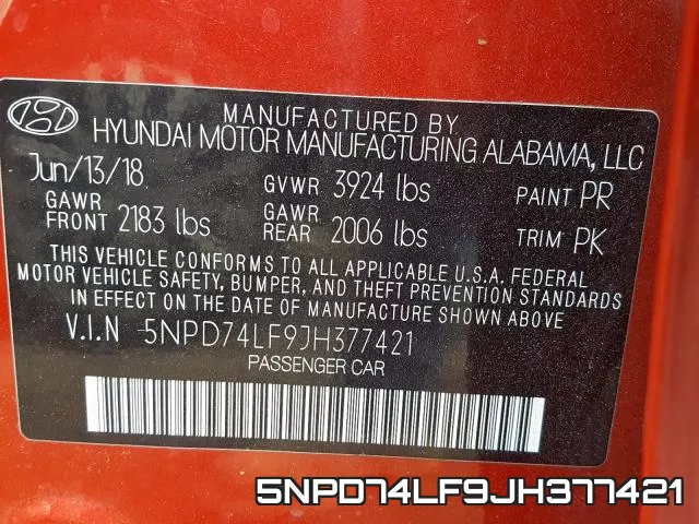 5NPD74LF9JH377421 фото 2