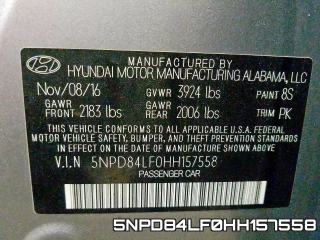 5NPD84LF0HH157558 фото 2