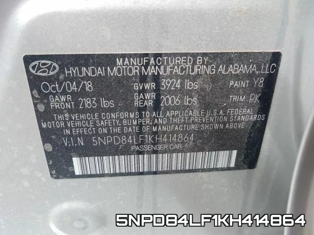5NPD84LF1KH414864 фото 2