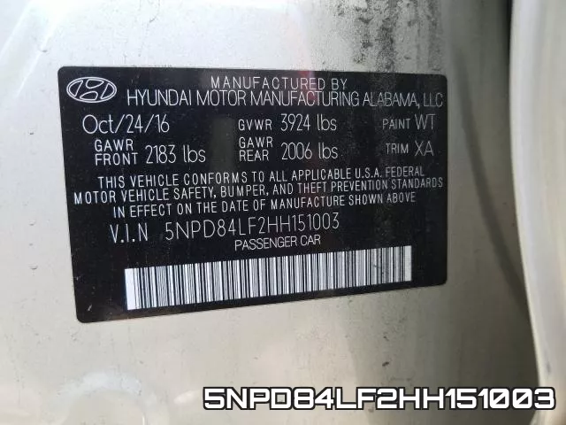 5NPD84LF2HH151003 фото 2