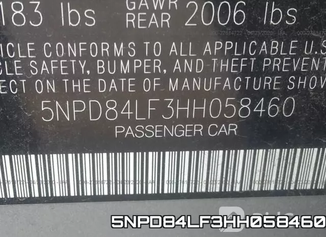 5NPD84LF3HH058460 фото 9