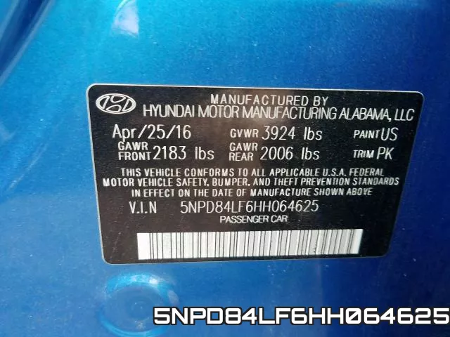 5NPD84LF6HH064625 фото 2