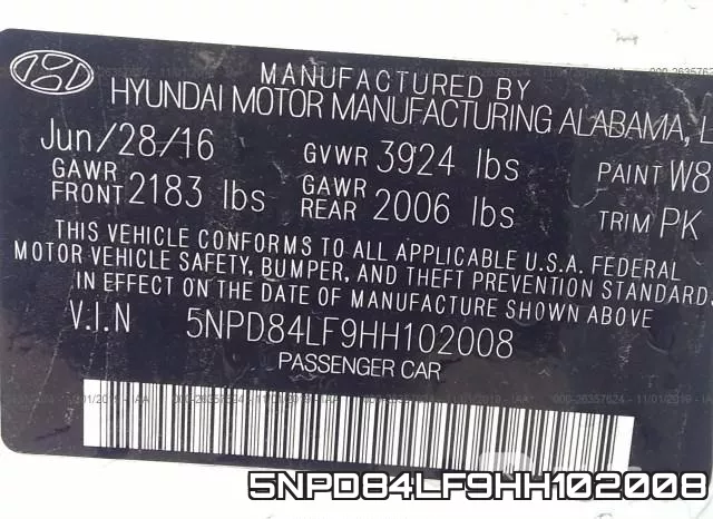 5NPD84LF9HH102008 фото 10