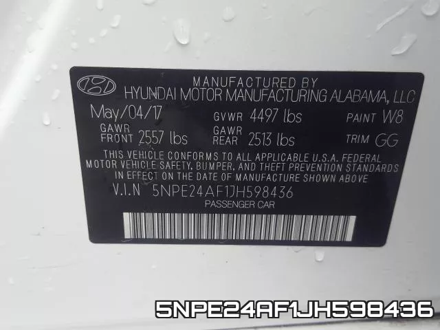 5NPE24AF1JH598436 фото 2