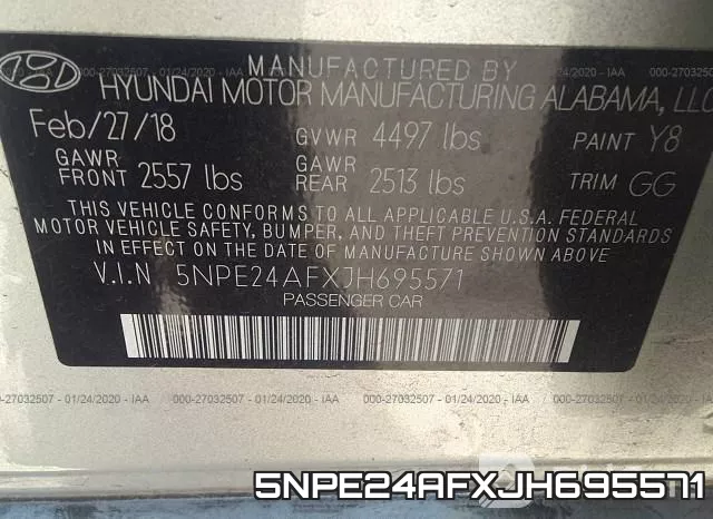 5NPE24AFXJH695571 фото 10
