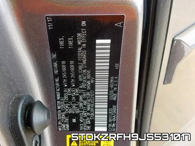 5TDKZRFH9JS531017 фото 2