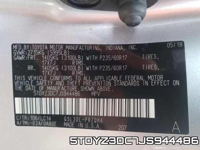5TDYZ3DC7JS944486 фото 2