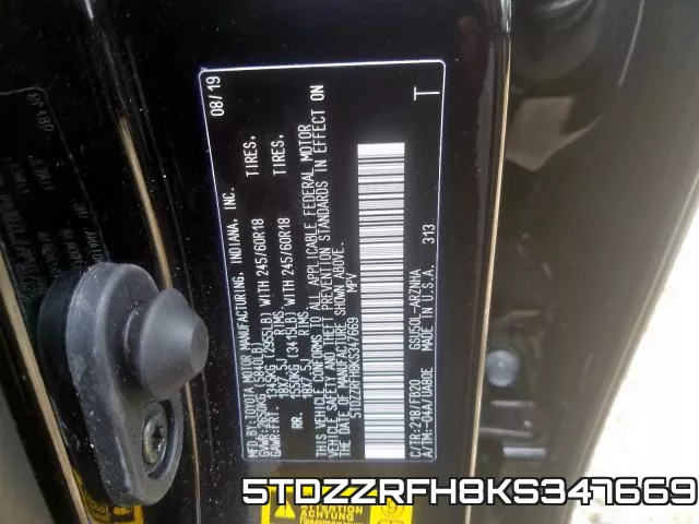 5TDZZRFH8KS347669 фото 2