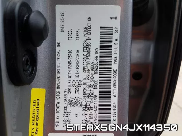 5TFAX5GN4JX114350 фото 2