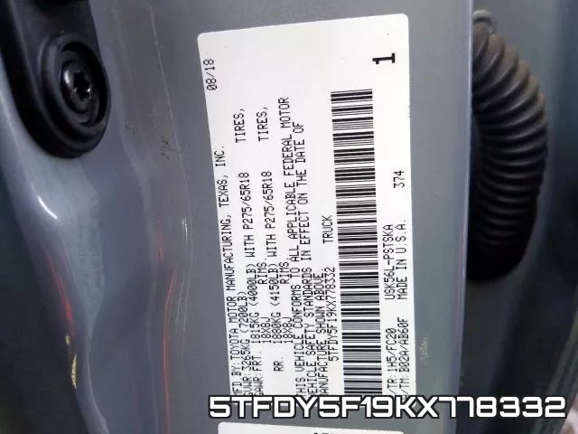 5TFDY5F19KX778332 фото 2