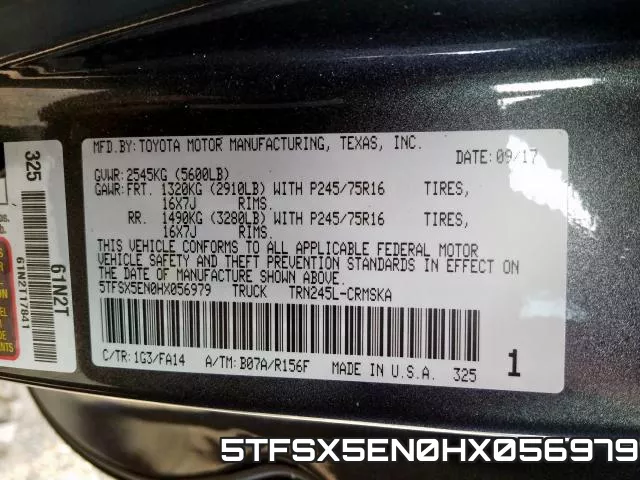 5TFSX5EN0HX056979 фото 2