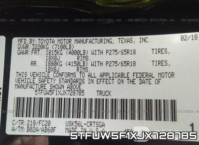 5TFUW5F1XJX728785 фото 10