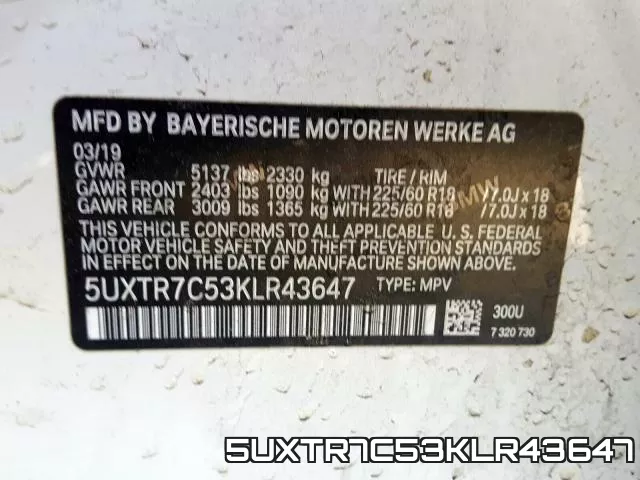 5UXTR7C53KLR43647 фото 2