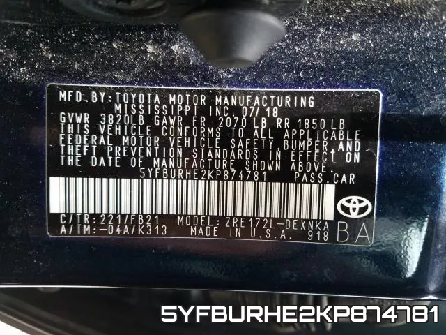 5YFBURHE2KP874781 фото 2