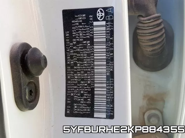 5YFBURHE2KP884355 фото 2