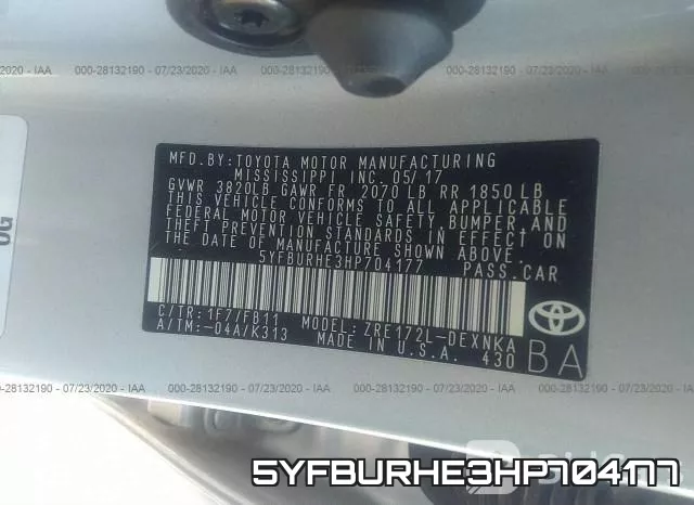 5YFBURHE3HP704177 фото 10