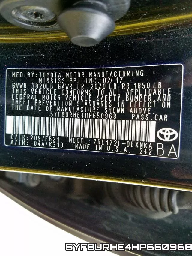 5YFBURHE4HP650968 фото 2