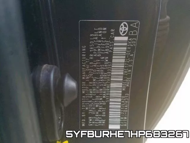 5YFBURHE7HP683267 фото 2